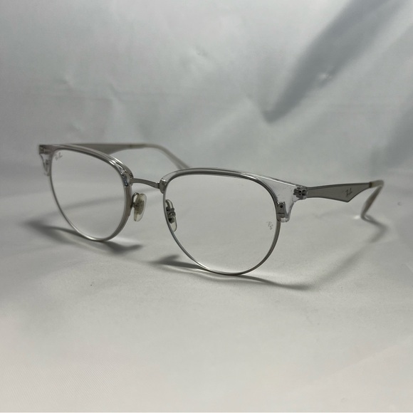 Ray-Ban Clear Half-Rimless Round Eyeglasses with Case - Frames Only - Picture 7 of 10